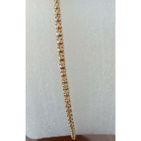 DIAMOND TENNIS BRACELET 14K YELLOW GOLD - Picture 2 of 11